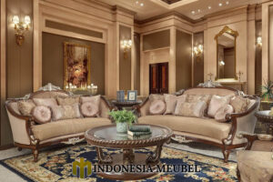 Set Sofa Tamu Mewah Jati Luxury Crown Carving Design MJ-48
